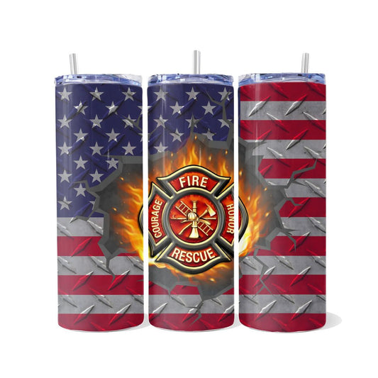 Honoring American Fire Rescue: A Stylish Tribute on a Skinny Tumbler - skinny tumbler