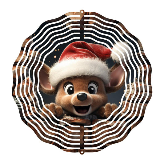 Reindeer Visitor: Whirling Christmas Cheer! - wind spinner