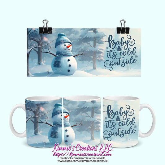 Baby it’s Cold Outside Snowman Ceramic Mug - mug