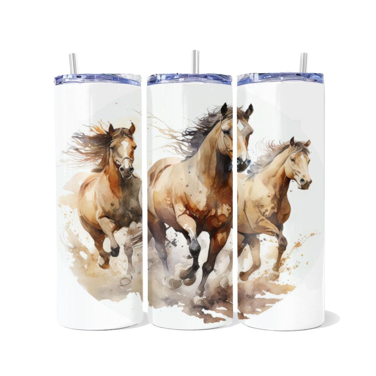 Wild Horses Galloping - a Skinny Tumbler - Kimmie's Creations L.L.C.