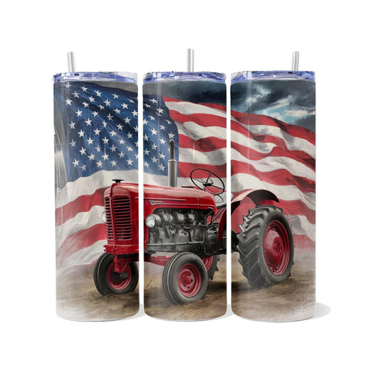 Vintage American Tractor Skinny Tumbler - skinny tumbler