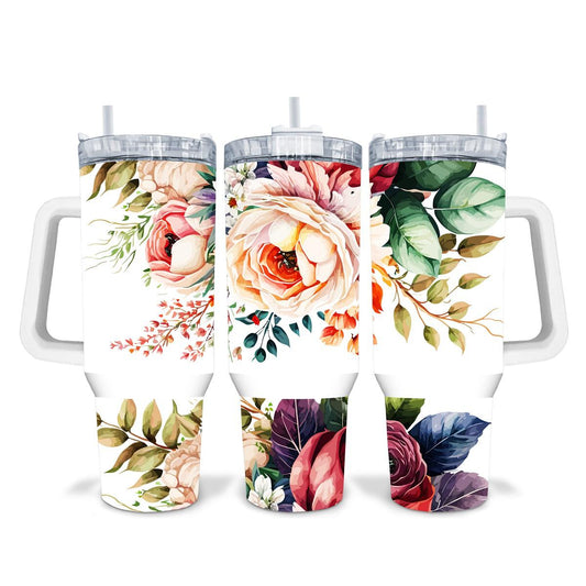 Floral Bliss: Exquisite Roses - a 40 oz Tumbler - tumbler