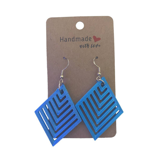 Tiered Diamonds Earring Sets - Blue - jewelry