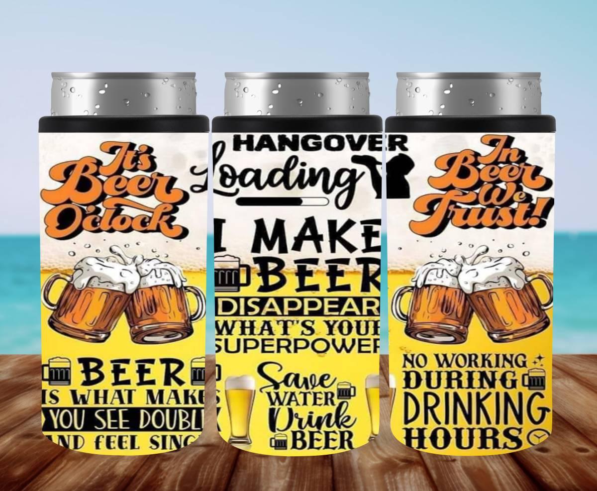 I Make Beer Disappear What’s your Superpower! memes on a 12 oz Can Cooler