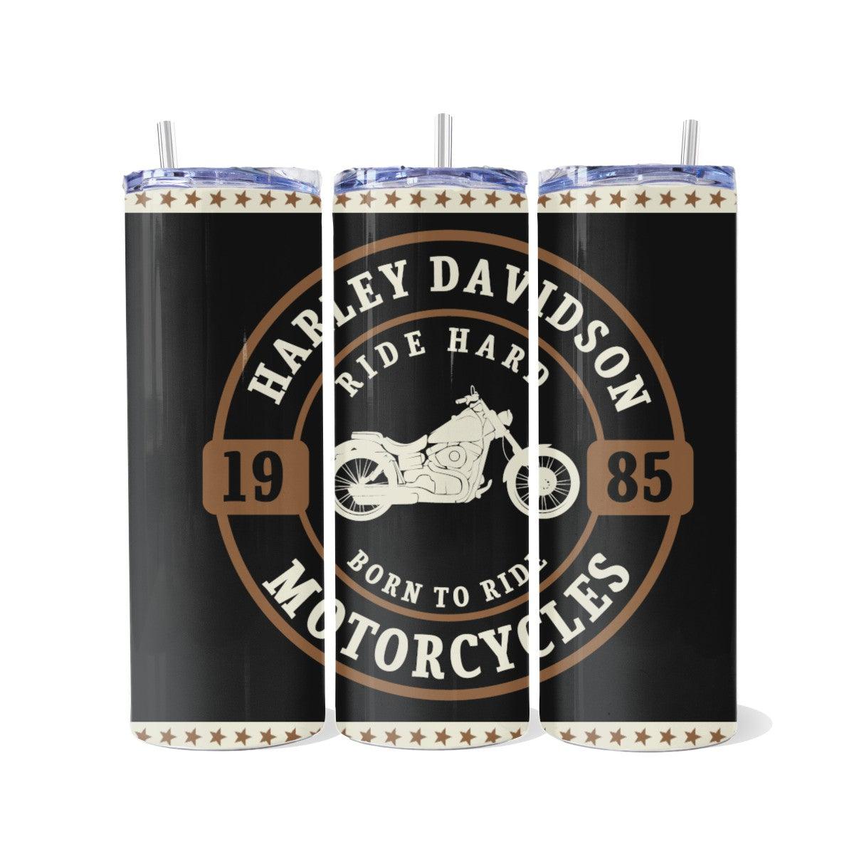 Harley Davidson: Ride Hard Born to Ride Skinny Tumbler - Kimmie's Creations L.L.C.