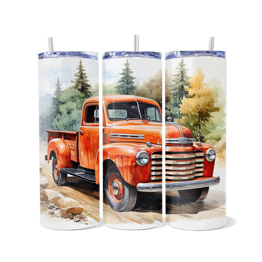 Vintage Pickup in Watercolor Skinny Tumbler - skinny tumbler