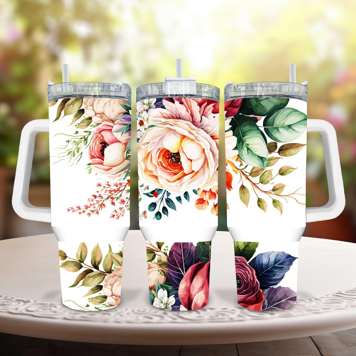 Floral Bliss: Exquisite Roses - a 40 oz Tumbler - tumbler