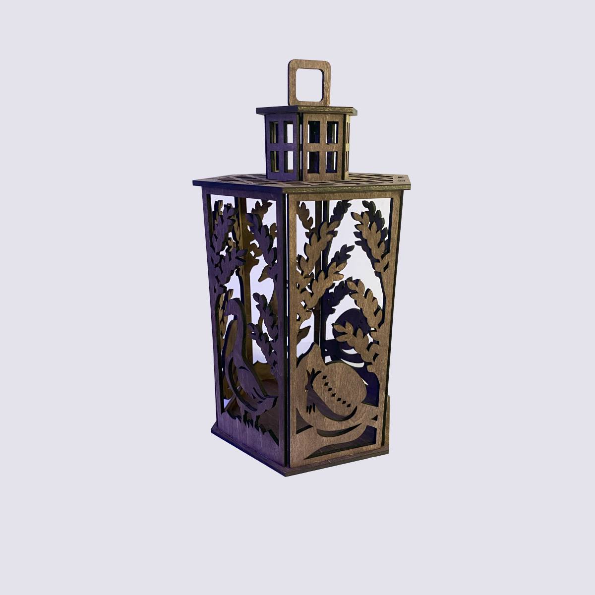 Farmyard Lantern Cupola Designs with a flameless candle and 10 design choices - Geese / Rosewood / Basswood - decor
