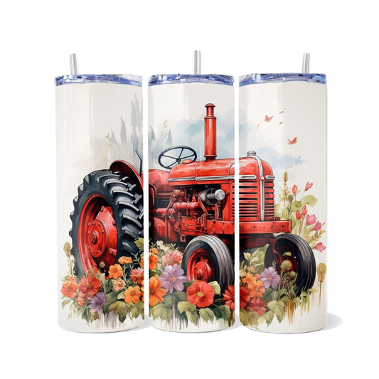 Old Vintage Tractor Skinny Tumbler - skinny tumbler