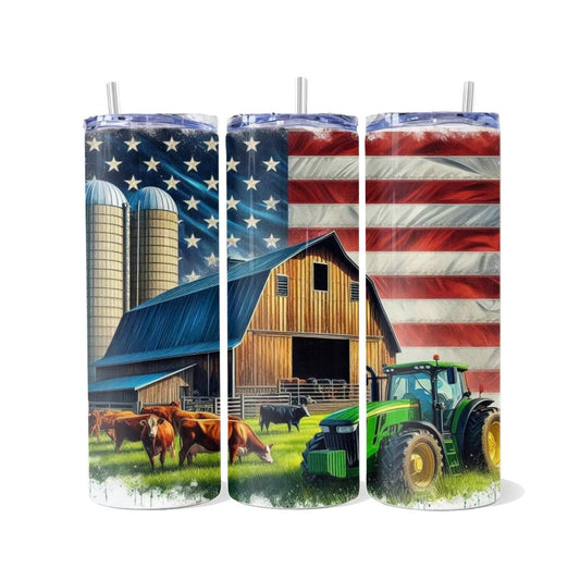Tractor on the Farm Skinny Tumbler - skinny tumbler