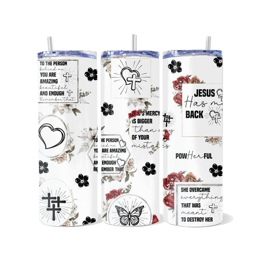 Faith-Filled Tumblers: Memes & Blessings with 9 variations - skinny tumbler