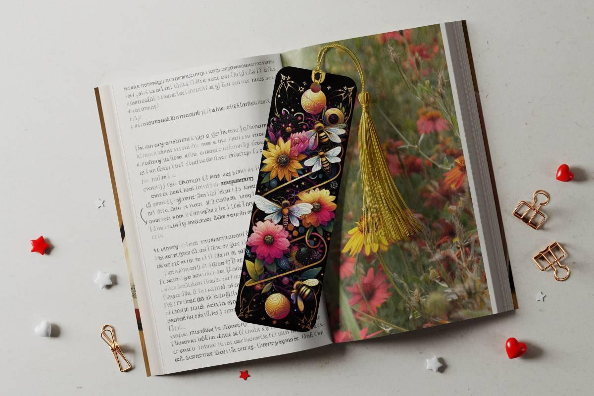Artistic Honeybee and Flower bookmarks with 4 different designs - Kimmie's Creations L.L.C.
