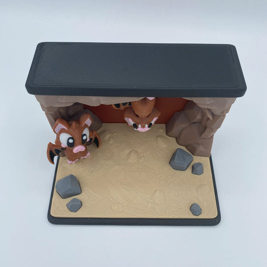 Bat Cave with Bats 3d printed diorama
