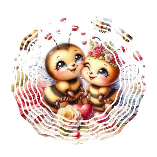 Adorable Loving Bee Couple Wind Spinner - wind spinner