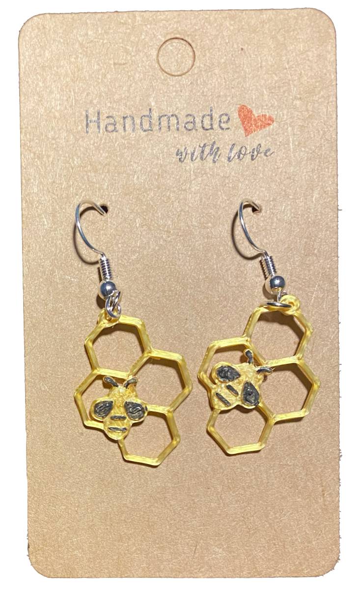Bee over Honeycomb Earring Set - jewelry