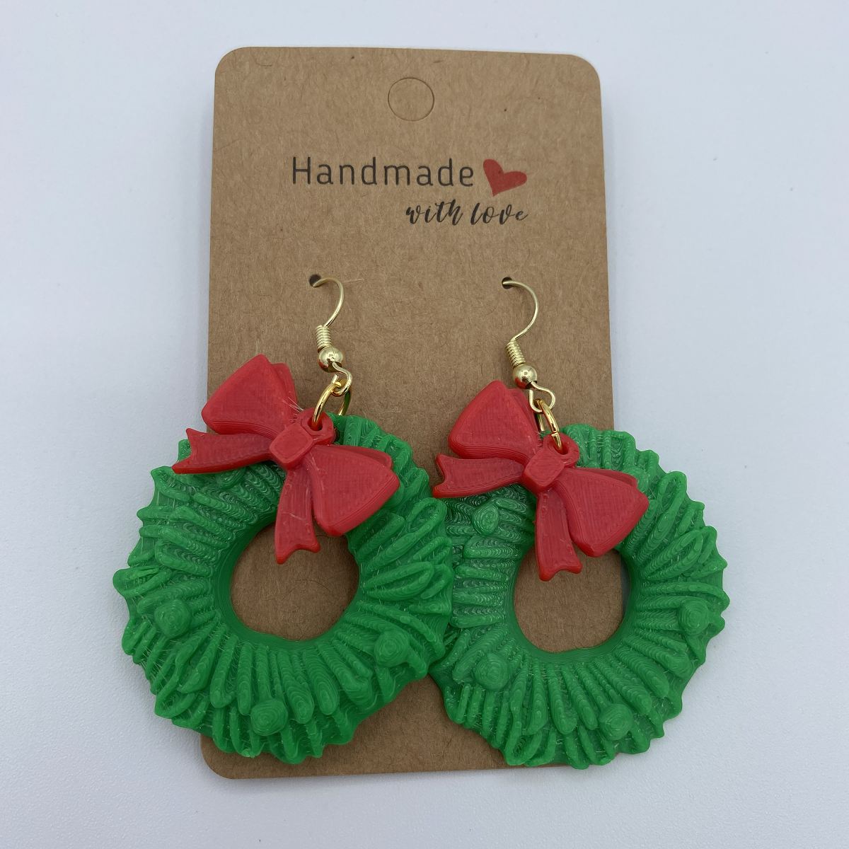 Christmas Wreath and Ribbon Earring Set