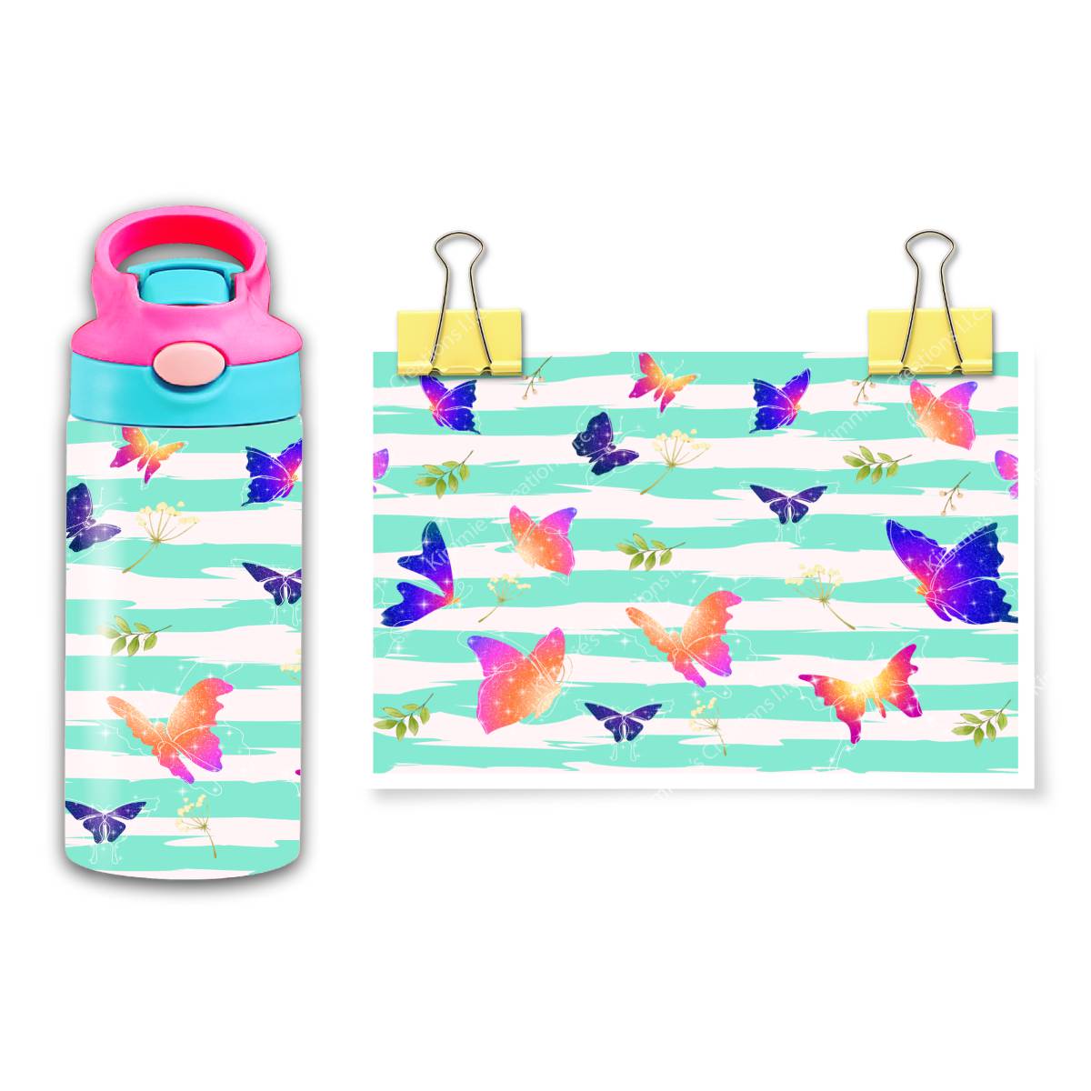 Magical Hydration: Cloud Soaring Delightful Butterflies! - a Flip Top