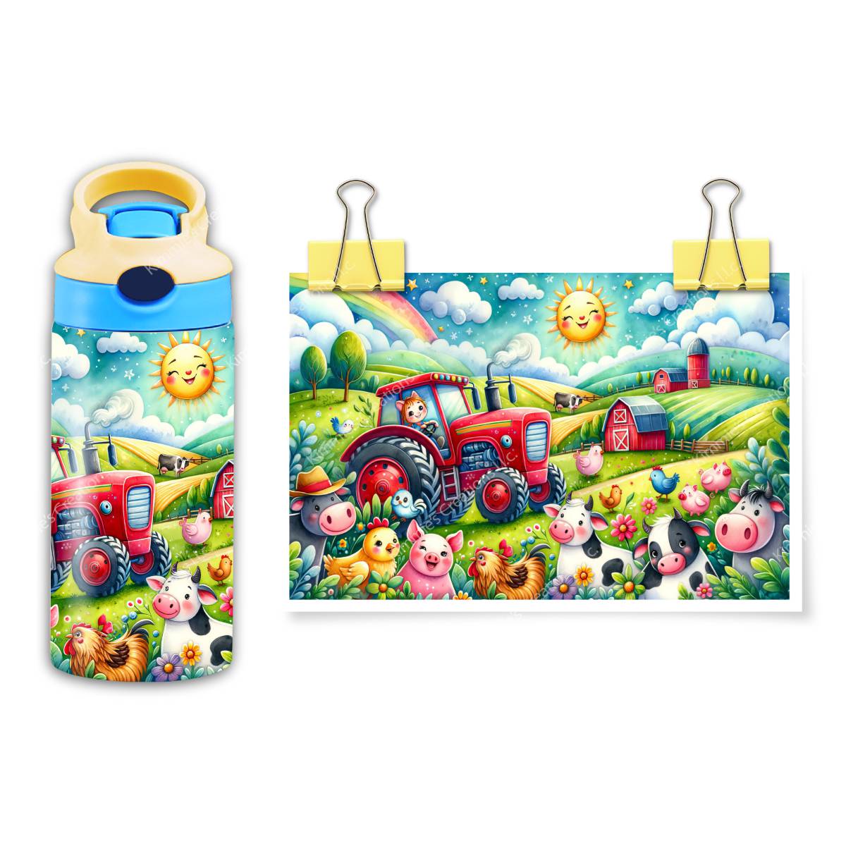 Farmyard Adventure: Quenching Kids' Imaginations! - a 12 oz Flip Top - Kimmie's Creations L.L.C.