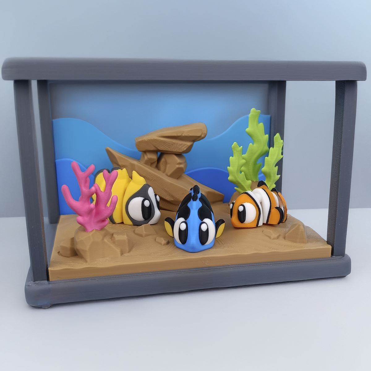 Aquarium with Coral, Algae and a Clownfish 3D print