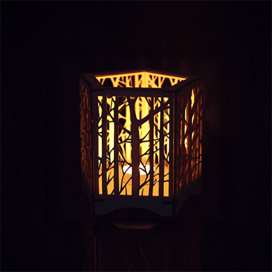 Forest Lantern with flameless candle - decor