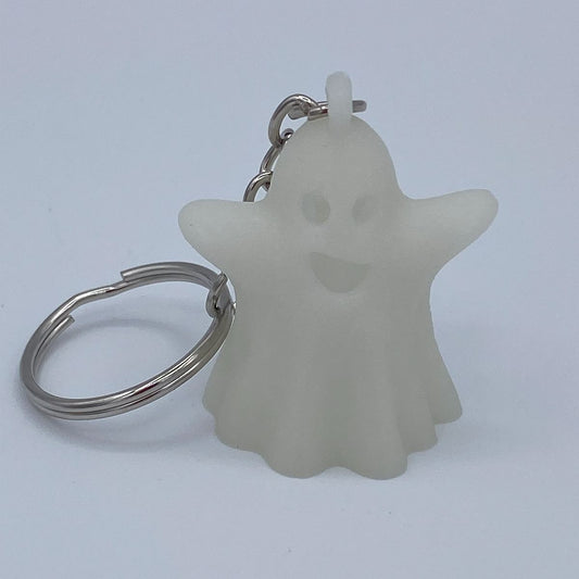 Glowing Cute Friendly Ghost Keychain or Zipper Pull