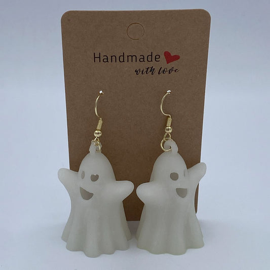 Glowing Cute Friendly Ghost Earring Set