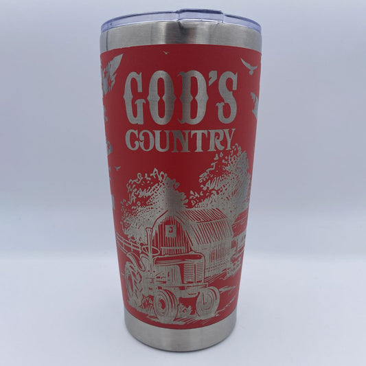 God's Country Engraved Tumbler