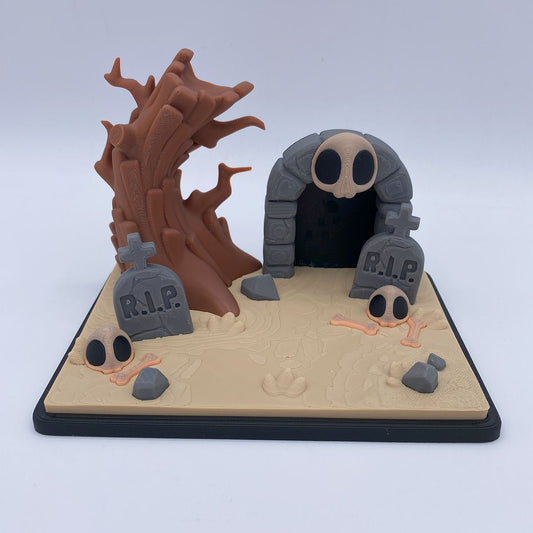 Graveyard with Ghosts Halloween Decor Playset