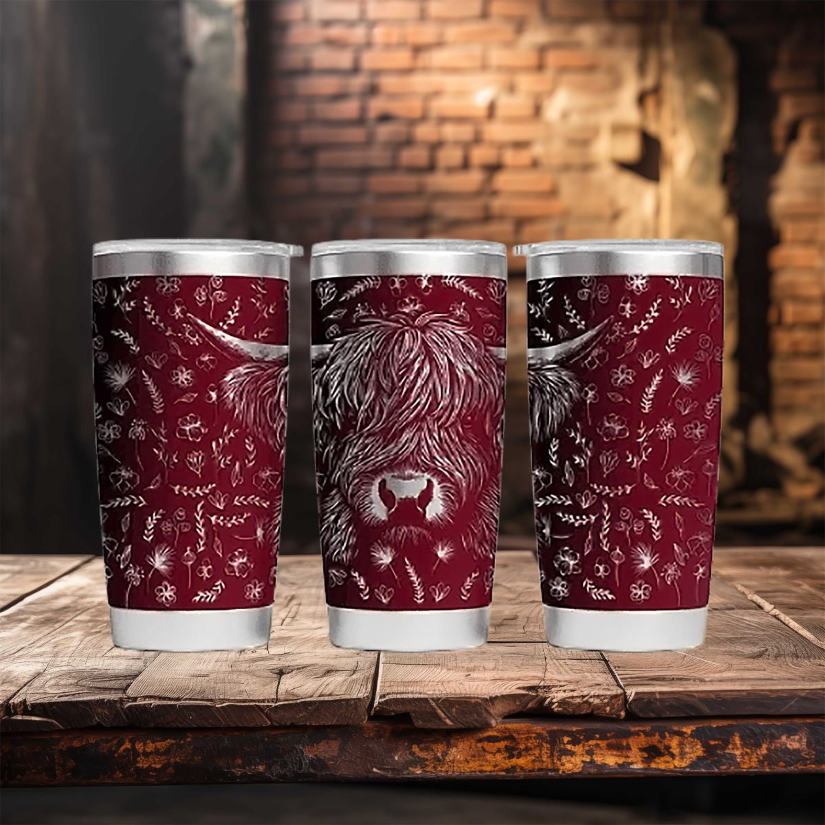 Highland Cow Engraved Tumbler