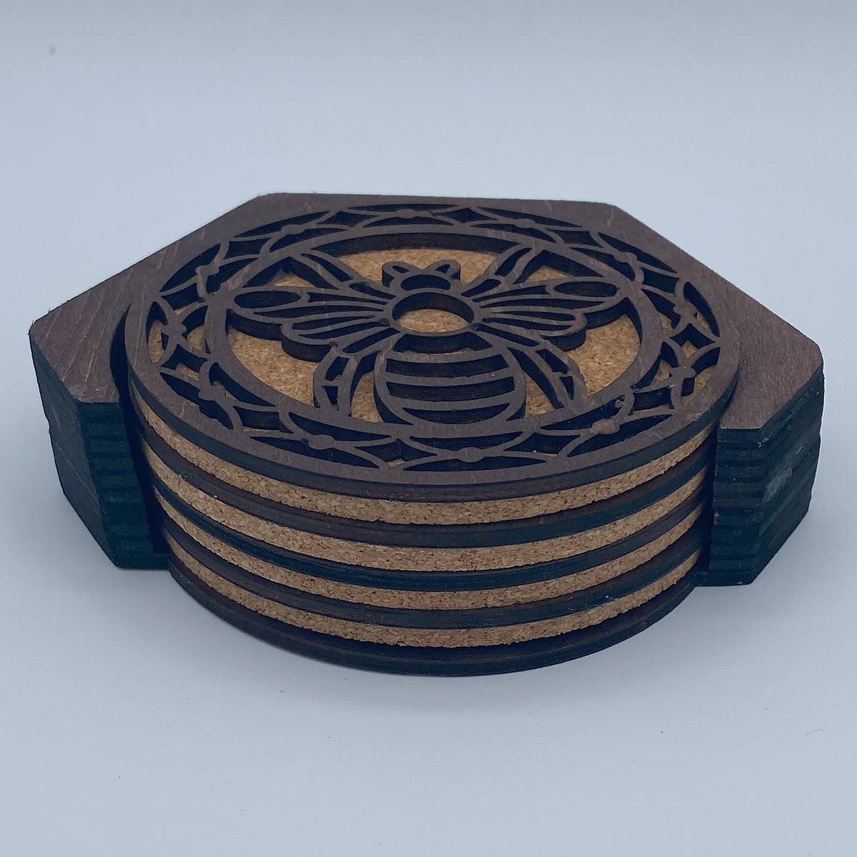 Honeybee Coaster Set - Rosewood - decor