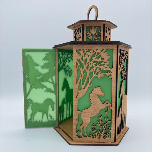 Horse & Colt Cupola design flameless candle Lantern