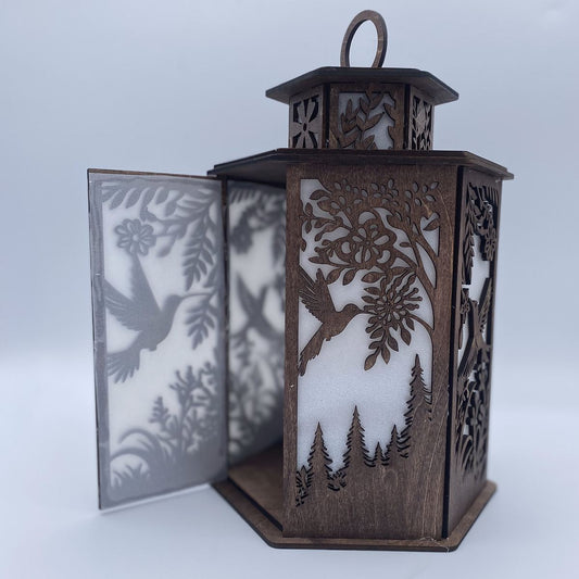 Hummingbird Lantern with Cupola and a flameless candle (PICS)