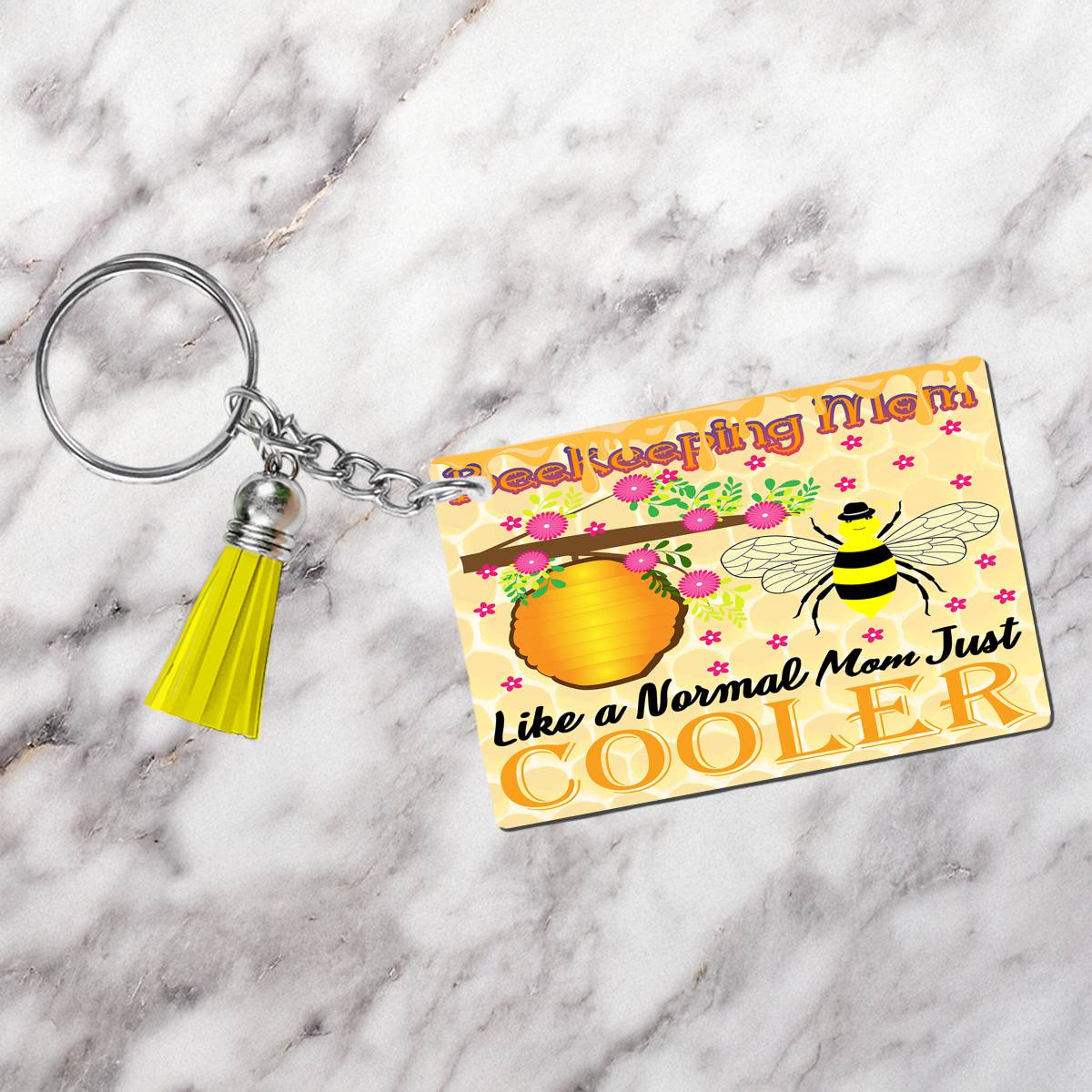 Beekeeping Mom Rectangle Keychain - Kimmie's Creations L.L.C.
