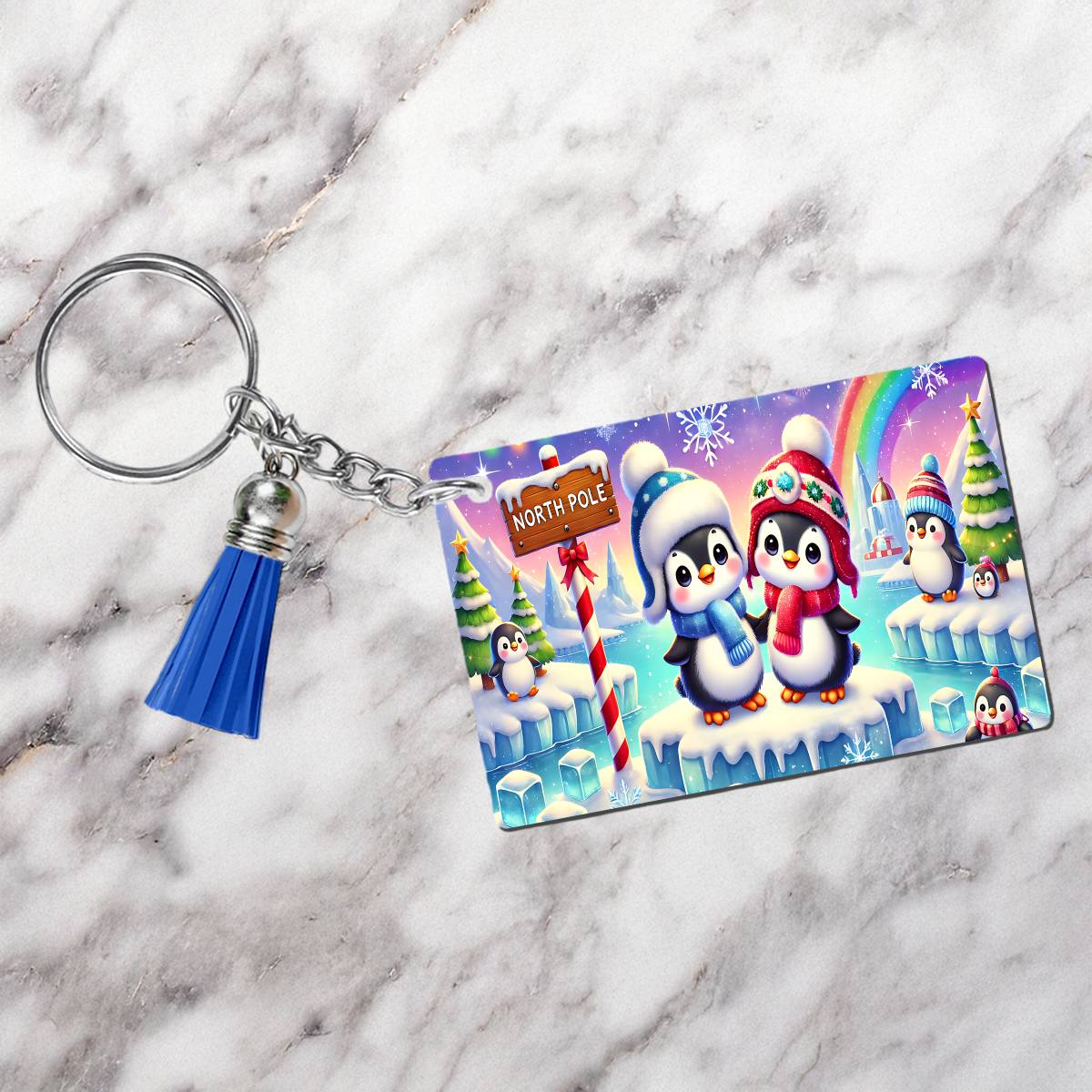 Penguin Bros Rectangle Keychain - Kimmie's Creations L.L.C.