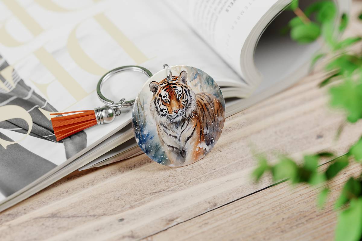 Majestic Tigers Round Keychain - Kimmie's Creations L.L.C.