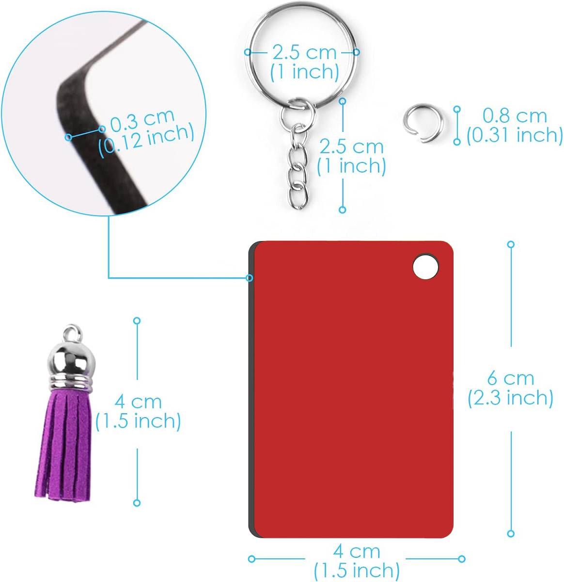 Butterflies in Watercolor with Flowers Rectangle Keychain - keychain