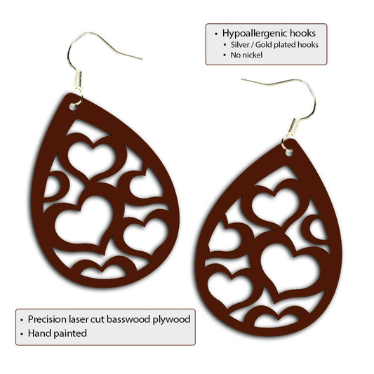 Heart Cluster Teardrop Earring Set - jewelry