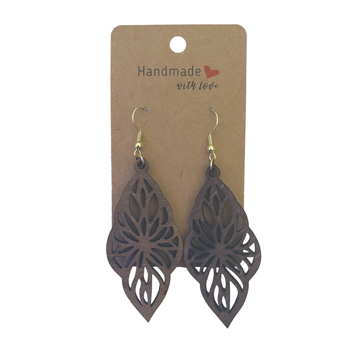 Geometric Wooden Earring Design - Rosewood - jewelry