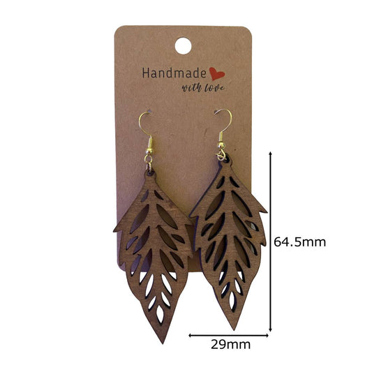 Geometric Wooden Earring Design - jewelry