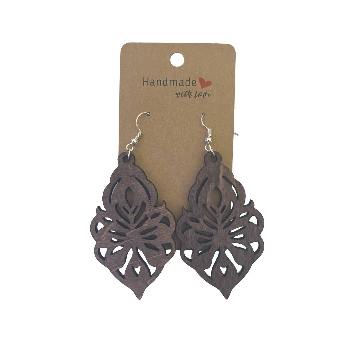 Geometric Wooden Earring Design