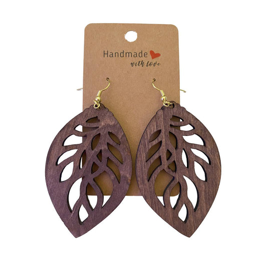 Geometric Wooden Earring Design - Rosewood - jewelry