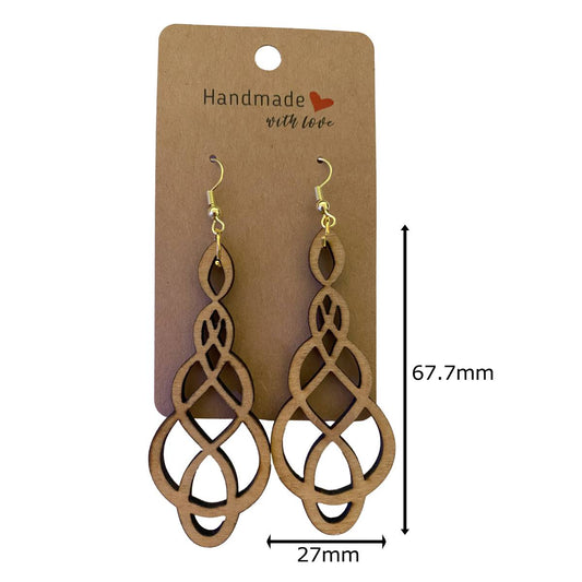 Geometric Wooden Earring Design - jewelry
