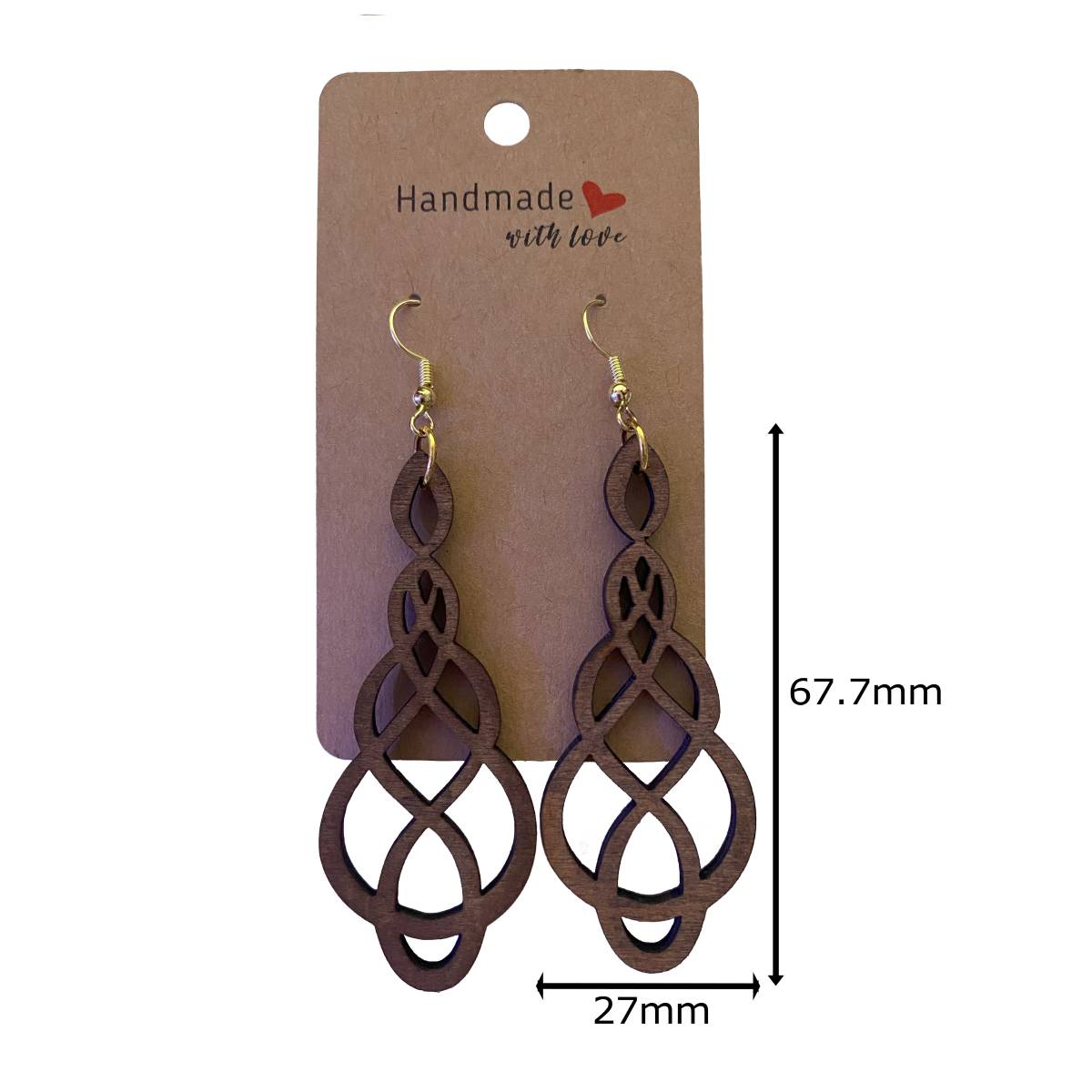 Geometric Wooden Earring Design