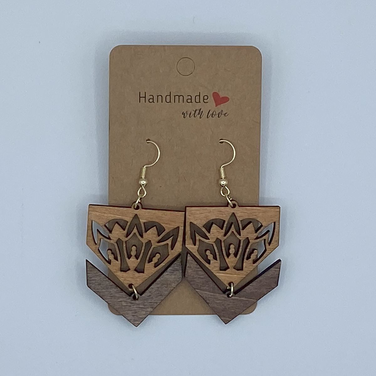 Dangle Laser Cut Wooden Earrings