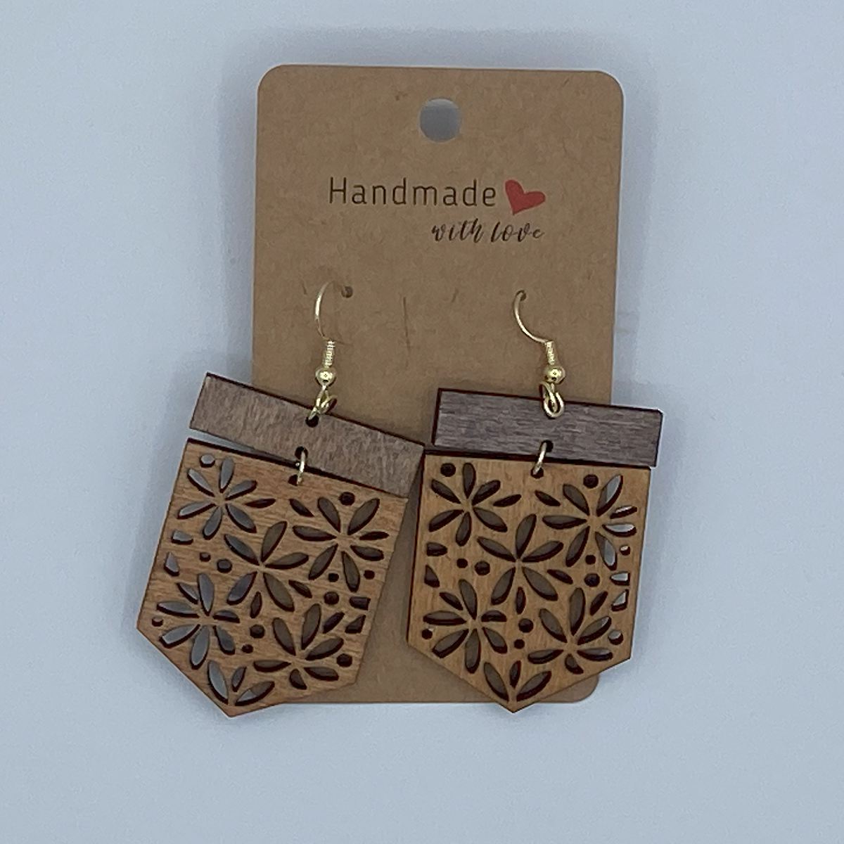 Dangle Laser Cut Wooden Earrings