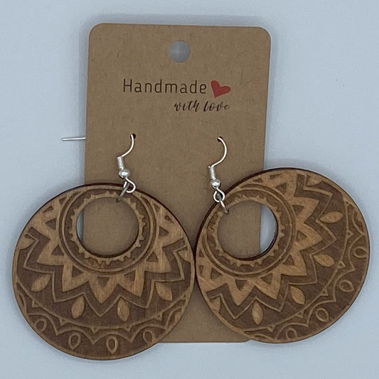 Mandala Wooden Earrings
