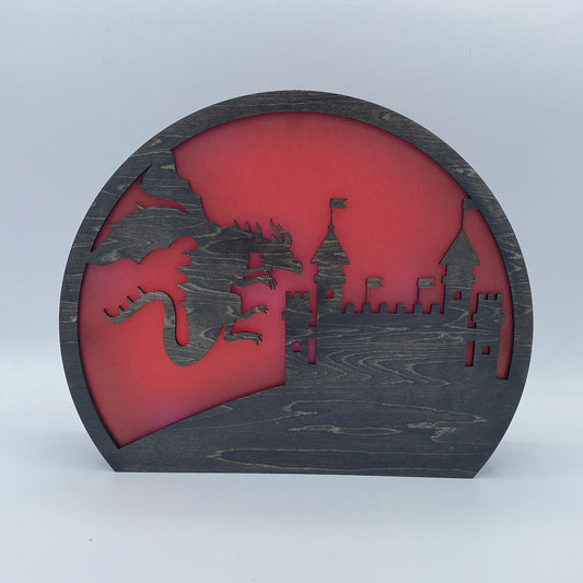 Dragon Castle Attack LED strip Dome Lantern