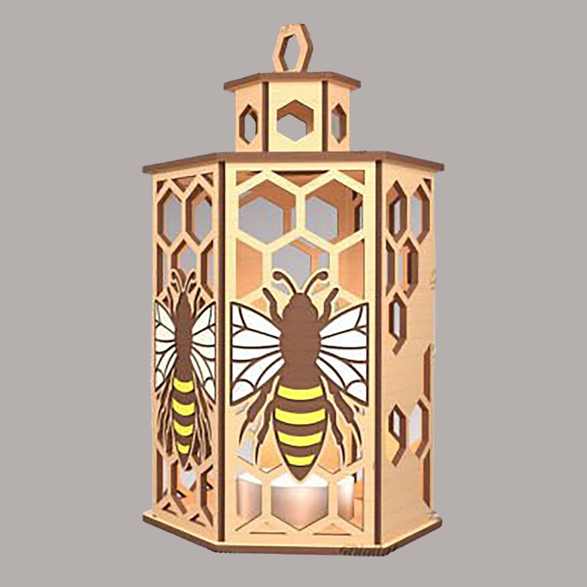 Bee Lantern Cupola Design with a flameless candle and 10 design choices - Kimmie's Creations L.L.C.
