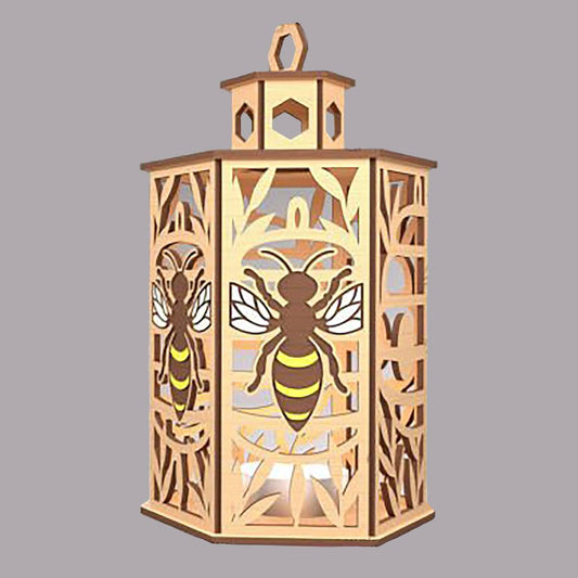 Bee Lantern Cupola Design with a flameless candle and 10 design choices - 09 / Rosewood / Basswood - decor