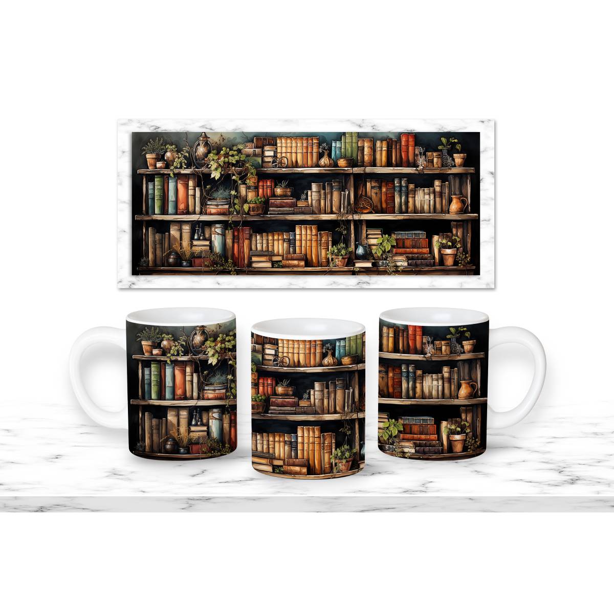 Library Books and Bookshelves Mugs - 02 / 11 oz - mug